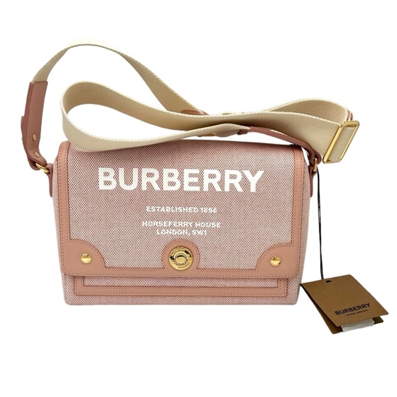 Medium Note Canvas Crossbody Bag Red Dusty Pink 'Horseferry' Bag New - Picture 1 of 13
